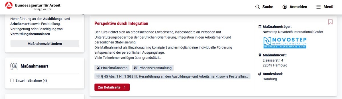 kursnet-online.arbeitsagentur.de Novostep 2 JPG