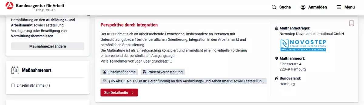 kursnet-online.arbeitsagentur.de Novostep 2 JPG